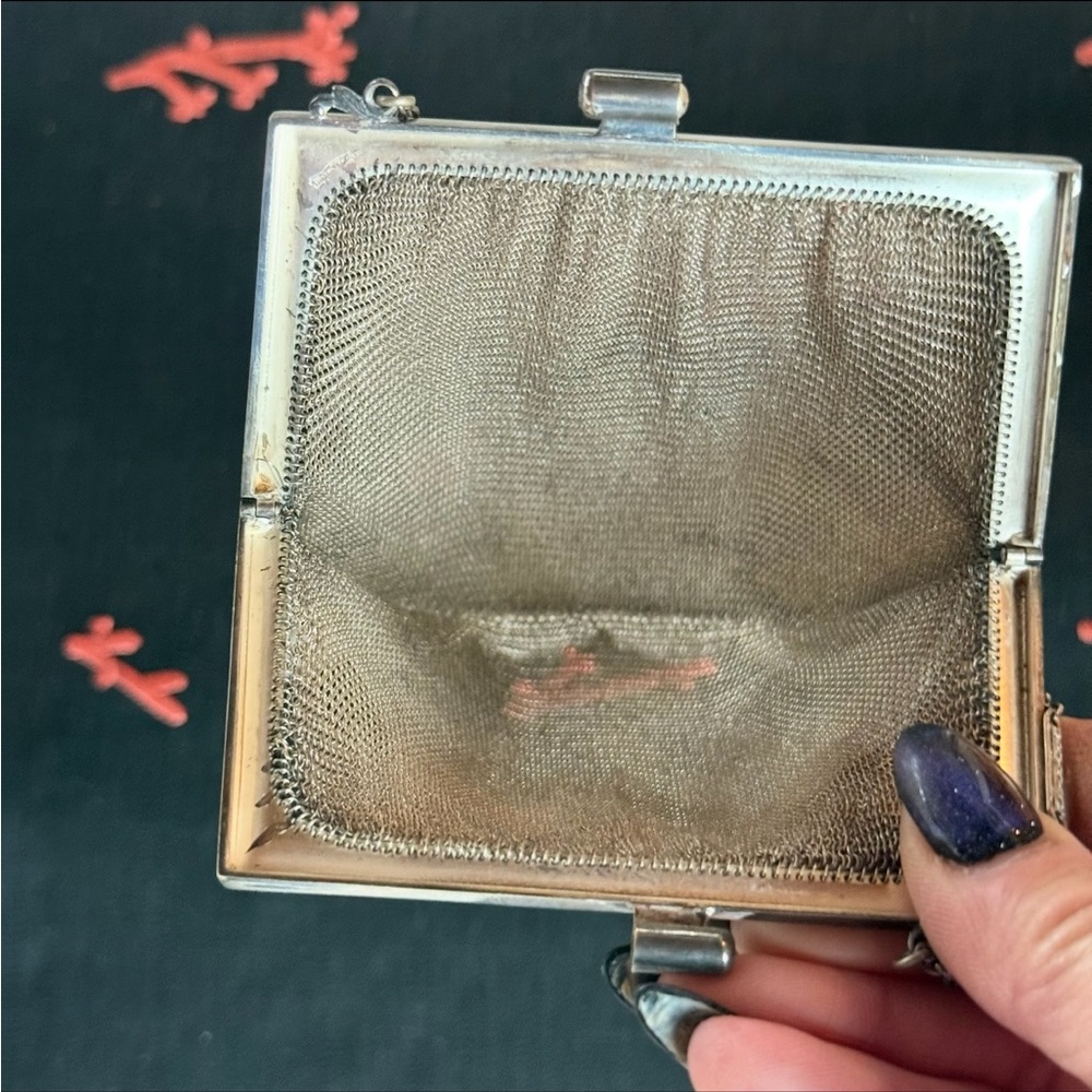 Vintage 925 Sterling Silver Mesh Fringe Evening Purse - Picture 2 of 13